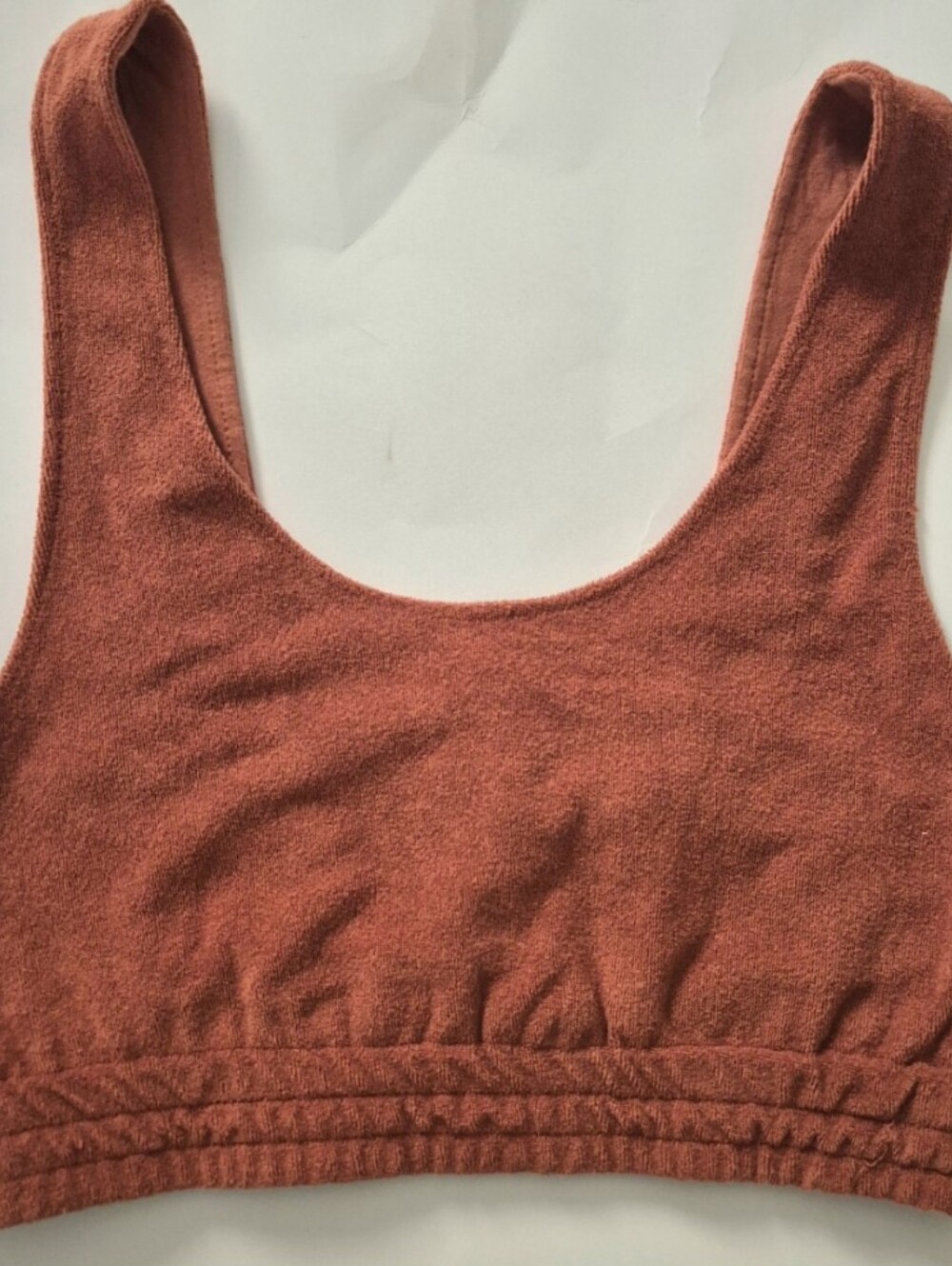 NWT Roxy Rust TerryCloth Crop Bralette Elastic Hem Cami M